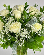 Load image into Gallery viewer, White Rose Vase Arrangement