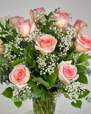 Blush Pink Rose Vase Arrangement