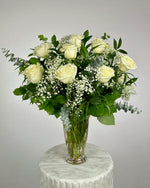 Load image into Gallery viewer, White Rose Vase Arrangement