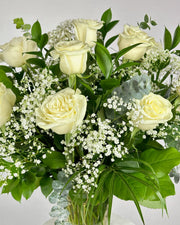 White Rose Vase Arrangement