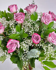 Purple Rose Vase Arrangement