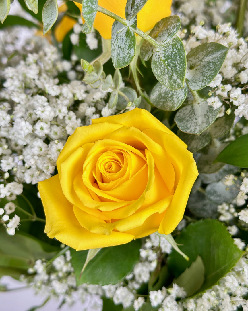 Yellow Rose Vase Arrangement