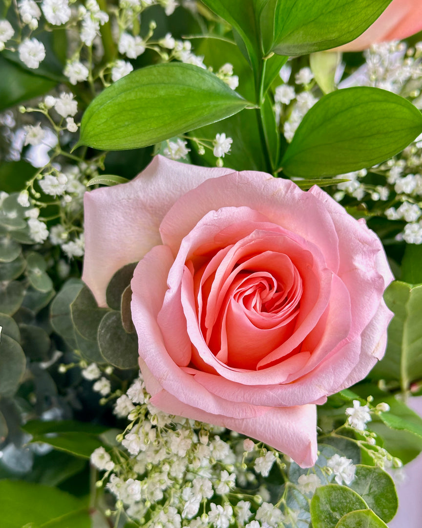 Blush Pink Rose Vase Arrangement