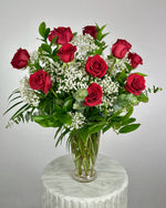 Load image into Gallery viewer, Red Rose Vase Arrangement