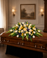 Load image into Gallery viewer, Sunset Yellow Casket Spray